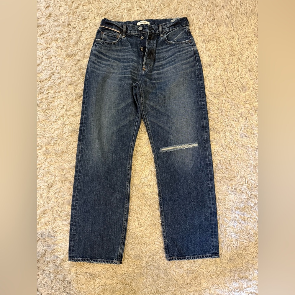 Moussy Blue Relaxed Jeans with Distressed Details